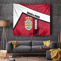 Denmark Tapestry Danish Coat of Arms, National Flag, Bold Scandinavian Heritage Design