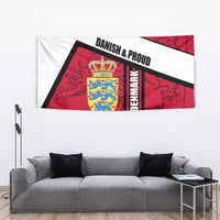 Denmark Tapestry Danish Coat of Arms, National Flag, Bold Scandinavian Heritage Design