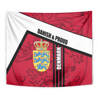 Denmark Tapestry Danish Coat of Arms, National Flag, Bold Scandinavian Heritage Design