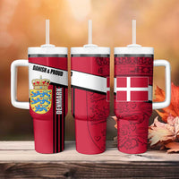 Denmark Tumbler With Handle Danish Coat of Arms, National Flag, Bold Scandinavian Heritage Design