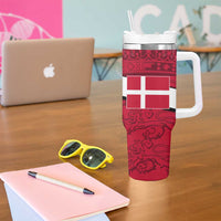 Denmark Tumbler With Handle Danish Coat of Arms, National Flag, Bold Scandinavian Heritage Design