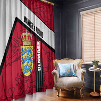 Denmark Window Curtain Danish Coat of Arms, National Flag, Bold Scandinavian Heritage Design