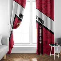 Denmark Window Curtain Danish Coat of Arms, National Flag, Bold Scandinavian Heritage Design