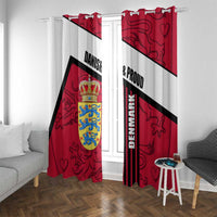 Denmark Window Curtain Danish Coat of Arms, National Flag, Bold Scandinavian Heritage Design