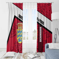 Denmark Window Curtain Danish Coat of Arms, National Flag, Bold Scandinavian Heritage Design