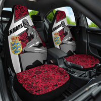 Denmark Car Seat Cover with The Little Mermaid Statue, Danish Folk Patterns, National Heritage Pride