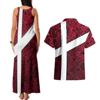 Denmark Couples Matching Tank Maxi Dress and Hawaiian Shirt with The Little Mermaid Statue, Danish Folk Patterns, National Heritage Pride