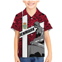 Denmark Family Matching Mermaid Dress and Hawaiian Shirt with The Little Mermaid Statue, Danish Folk Patterns, National Heritage Pride