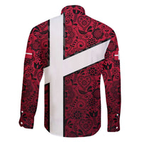 Denmark Family Matching Off The Shoulder Long Sleeve Dress and Hawaiian Shirt with The Little Mermaid Statue, Danish Folk Patterns, National Heritage Pride