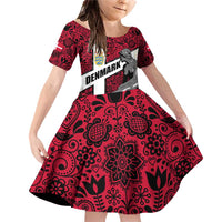 Denmark Family Matching Off Shoulder Short Dress and Hawaiian Shirt with The Little Mermaid Statue, Danish Folk Patterns, National Heritage Pride