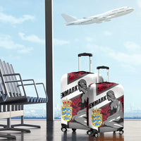 Denmark Luggage Cover with The Little Mermaid Statue, Danish Folk Patterns, National Heritage Pride