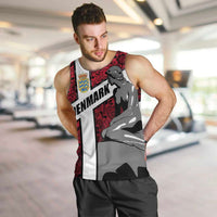 Denmark Men Tank Top with The Little Mermaid Statue, Danish Folk Patterns, National Heritage Pride