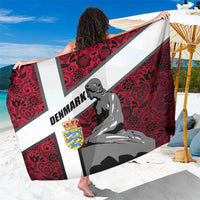 Denmark Sarong with The Little Mermaid Statue, Danish Folk Patterns, National Heritage Pride