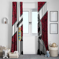 Denmark Window Curtain with The Little Mermaid Statue, Danish Folk Patterns, National Heritage Pride