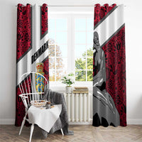 Denmark Window Curtain with The Little Mermaid Statue, Danish Folk Patterns, National Heritage Pride