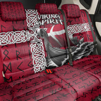 Denmark Viking Longship Back Car Seat Cover Norse Rune & Celtic Cross Danish Flag