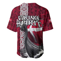 Denmark Viking Longship Baseball Jersey Norse Rune & Celtic Cross Danish Flag
