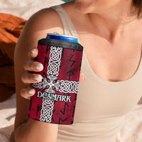 Denmark Viking Longship 4 in 1 Can Cooler Tumbler Norse Rune & Celtic Cross Danish Flag