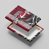 Denmark Viking Longship Canvas Wall Art Norse Rune & Celtic Cross Danish Flag