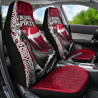 Denmark Viking Longship Car Seat Cover Norse Rune & Celtic Cross Danish Flag