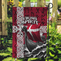 Denmark Viking Longship Garden Flag Norse Rune & Celtic Cross Danish Flag