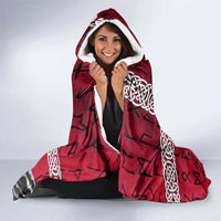 Denmark Viking Longship Hooded Blanket Norse Rune & Celtic Cross Danish Flag