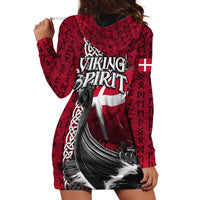 Denmark Viking Longship Hoodie Dress Norse Rune & Celtic Cross Danish Flag