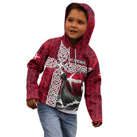 Denmark Viking Longship Kid Hoodie Norse Rune & Celtic Cross Danish Flag