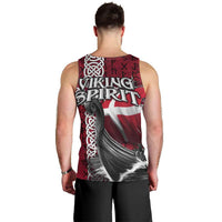 Denmark Viking Longship Men Tank Top Norse Rune & Celtic Cross Danish Flag