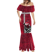 Denmark Viking Longship Mermaid Dress Norse Rune & Celtic Cross Danish Flag