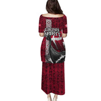 Denmark Viking Longship Puletasi Norse Rune & Celtic Cross Danish Flag