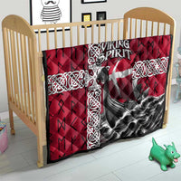 Denmark Viking Longship Quilt Norse Rune & Celtic Cross Danish Flag