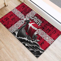 Denmark Viking Longship Rubber Doormat Norse Rune & Celtic Cross Danish Flag
