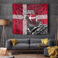 Denmark Viking Longship Tapestry Norse Rune & Celtic Cross Danish Flag