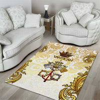 Vatican Gold Baroque Area Rug Papal Crown & Keys Vintage Catholic