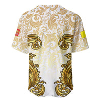 Vatican Gold Baroque Baseball Jersey Papal Crown & Keys Vintage Catholic