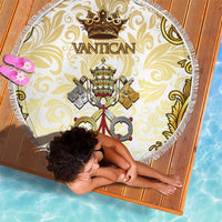 Vatican Gold Baroque Beach Blanket Papal Crown & Keys Vintage Catholic