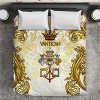 Vatican Gold Baroque Bedding Set Papal Crown & Keys Vintage Catholic