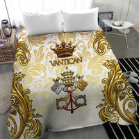 Vatican Gold Baroque Bedding Set Papal Crown & Keys Vintage Catholic
