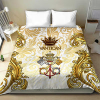 Vatican Gold Baroque Bedding Set Papal Crown & Keys Vintage Catholic