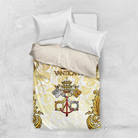 Vatican Gold Baroque Bedding Set Papal Crown & Keys Vintage Catholic