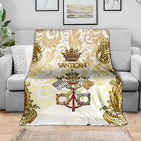 Vatican Gold Baroque Blanket Papal Crown & Keys Vintage Catholic