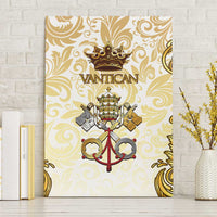 Vatican Gold Baroque Canvas Wall Art Papal Crown & Keys Vintage Catholic