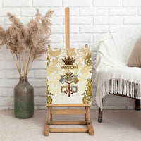 Vatican Gold Baroque Canvas Wall Art Papal Crown & Keys Vintage Catholic