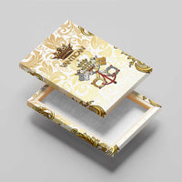 Vatican Gold Baroque Canvas Wall Art Papal Crown & Keys Vintage Catholic