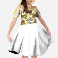 Vatican Gold Baroque Family Matching Long Sleeve Bodycon Dress and Hawaiian Shirt Papal Crown & Keys Vintage Catholic