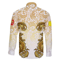 Vatican Gold Baroque Family Matching Summer Maxi Dress and Hawaiian Shirt Papal Crown & Keys Vintage Catholic