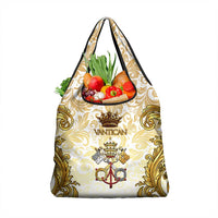 Vatican Gold Baroque Grocery Bag Papal Crown & Keys Vintage Catholic