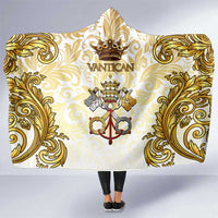 Vatican Gold Baroque Hooded Blanket Papal Crown & Keys Vintage Catholic