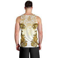 Vatican Gold Baroque Men Tank Top Papal Crown & Keys Vintage Catholic